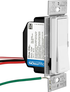 Lutron DVCL-153PR-WH Diva 120V Single Or 3-Way Location CFL/LED Digital Dimmer