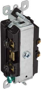 Leviton 15 Amp, 120/277 Volt, Decora Brand Style Single-Pole/Single-Pole Ac Combination Switch, Commercial Grade